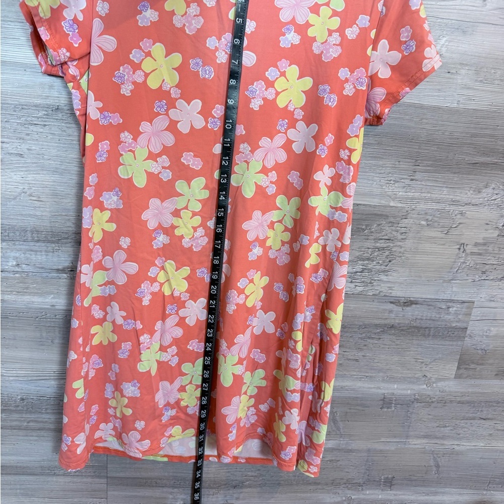 Lilly Pulitzer Floral Knit T-Shirt Shift Dress Pink Yellow XL - Picture 5 of 5
